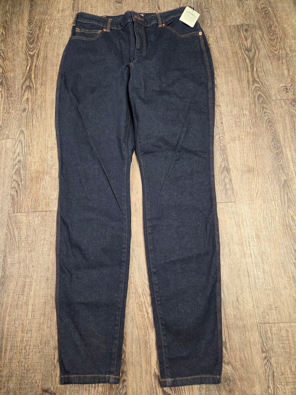 Duluth Trading NWT Asset Managment HIgh Rise Skinny Jeans 14 Long Tall Denim